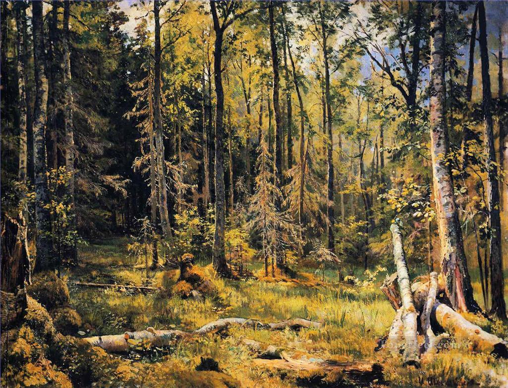 Bosque mixto Shmetsk cerca de Narva 1888 paisaje clásico Ivan Ivanovich árboles Pintura al óleo